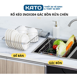 Rổ inox 304 treo bồn rửa chén, rửa rau củ đa năng