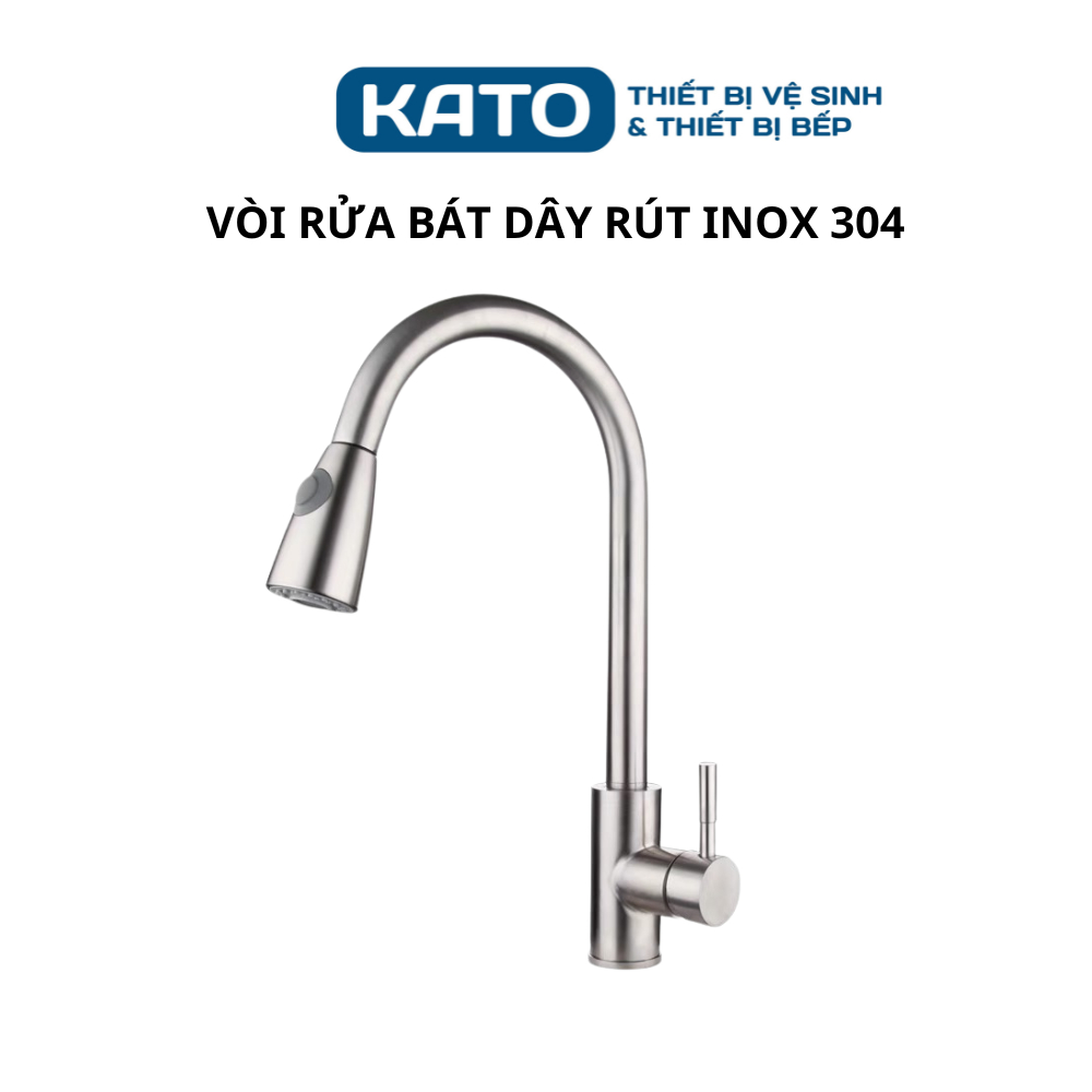 Vòi chậu rửa bát có dây rút nóng lạnh 2 chế độ - vòi dây rút chuẩn inox304 (tặng kèm 2 dây cấp nóng lạnh)