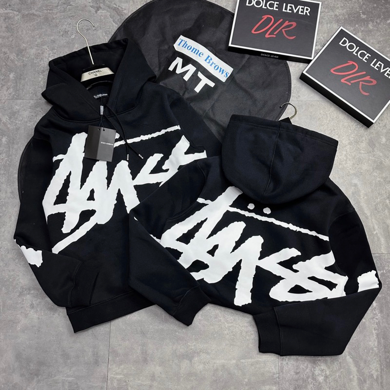 Áo Hoodie Stussy In Hoạ Tiết Chữ Kí Trắng Mũ Rộng 2 Lớp Vải Cotton Nỉ Cao Cấp , Áo Hoodie Nam Nữ Unisex KMG Fashion