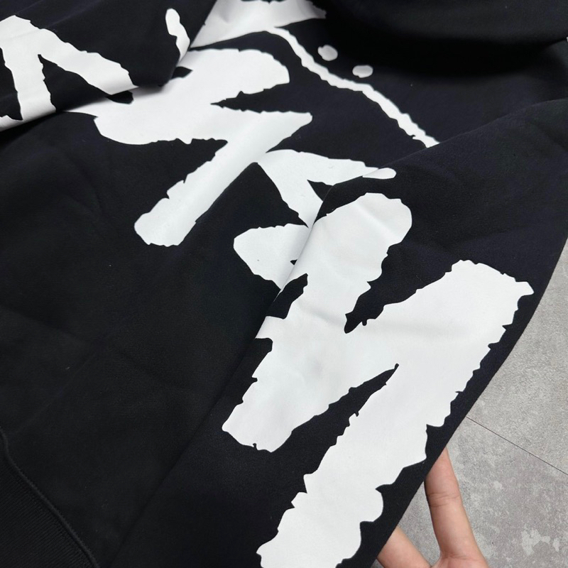 Áo Hoodie Stussy In Hoạ Tiết Chữ Kí Trắng Mũ Rộng 2 Lớp Vải Cotton Nỉ Cao Cấp , Áo Hoodie Nam Nữ Unisex KMG Fashion