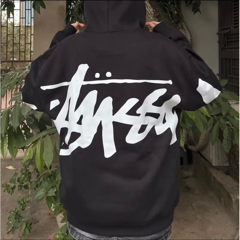 Áo Hoodie Stussy In Hoạ Tiết Chữ Kí Trắng Mũ Rộng 2 Lớp Vải Cotton Nỉ Cao Cấp , Áo Hoodie Nam Nữ Unisex KMG Fashion