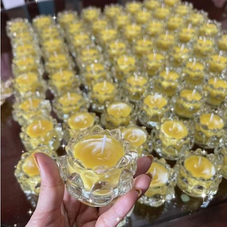 Nến bơ cúng phật - combo ly 36 ly sen nhỏ - set nguyên liệu làm nến bơ cúng dường tại nhà - nến bơ liên hoa