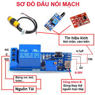 Mạch relay tạo trễ 1 kênh 5v - 30v ic 555