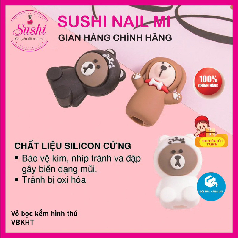 Vỏ bọc đầu kìm hình thú , chân thú cute - Bảo vệ đầu kềm silicon chuyên dụng cho dân làm móng - Sushi nail mi
