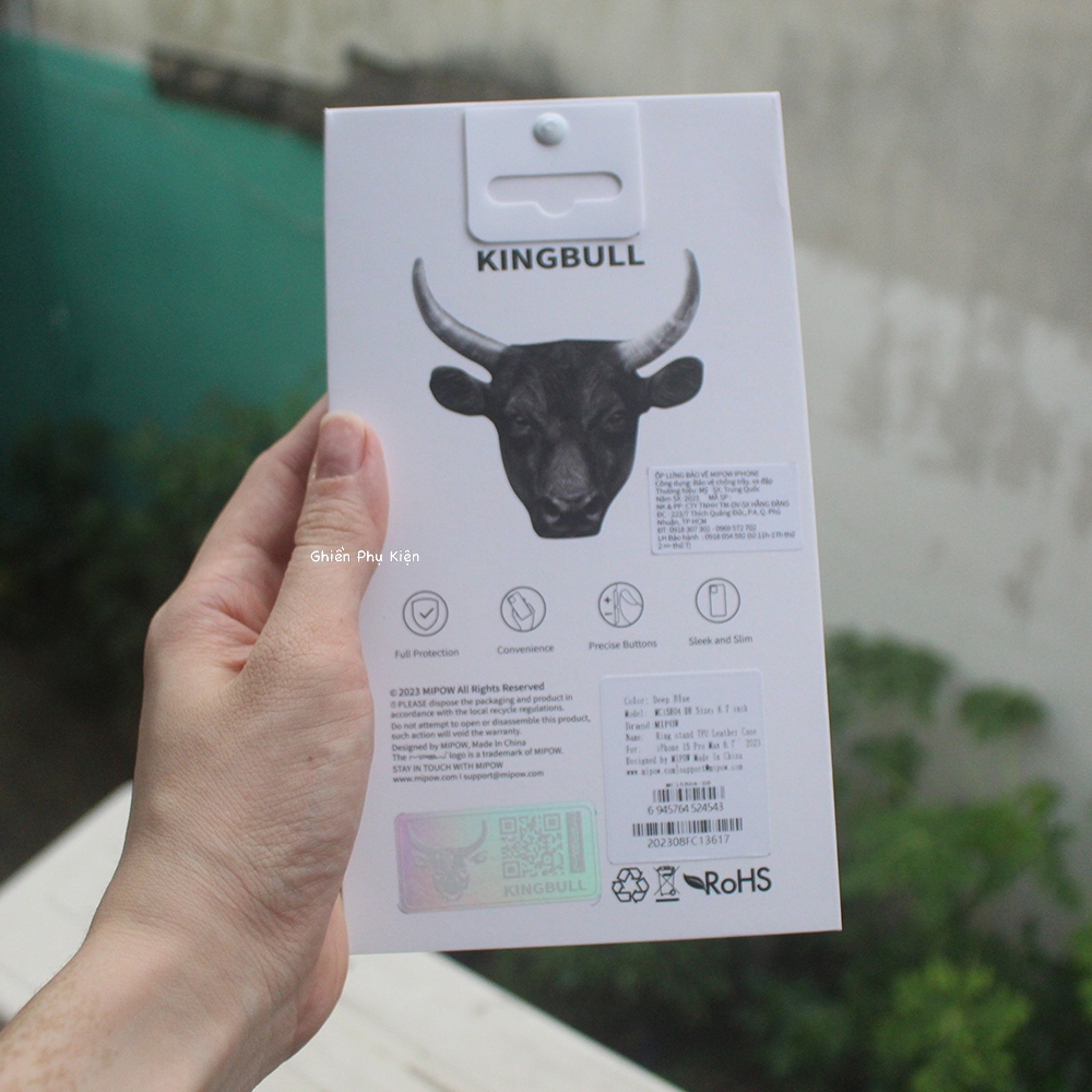 Ốp Lưng Sạc Không Dây Mipow USA Kiêm Giá Đỡ 2IN1 Dành Cho iPhone 15 Series