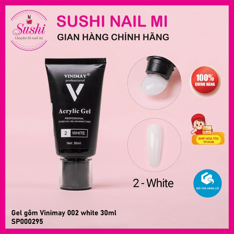 Gel gôm Vinimay nối móng úp nhanh, bền đẹp tuýp 30ml - Sushi nail mi