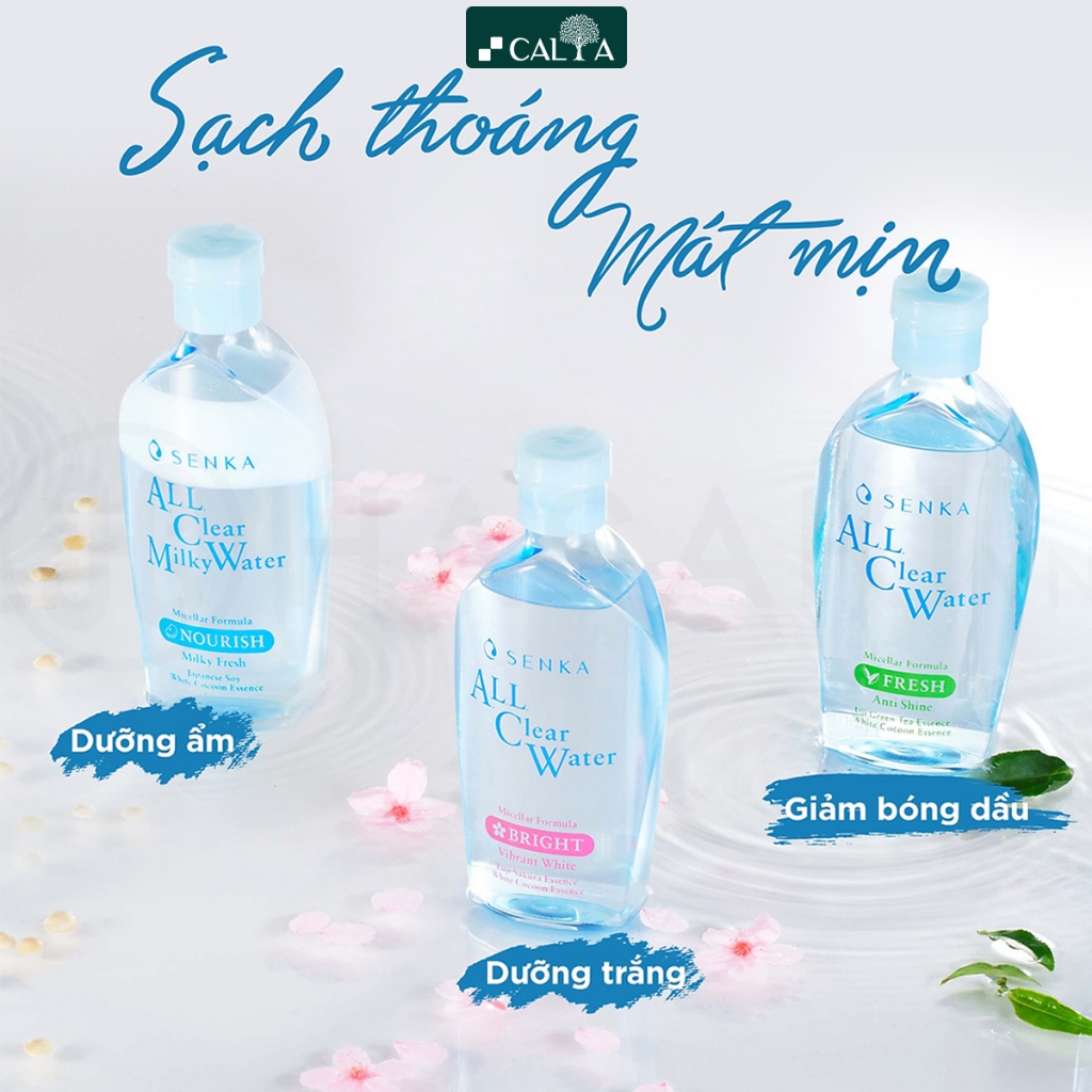 Nước Tẩy Trang Senka Sạch Sâu, Dưỡng Ẩm, Làm Trắng Da - Senka All Clear Water Micellar 230ml