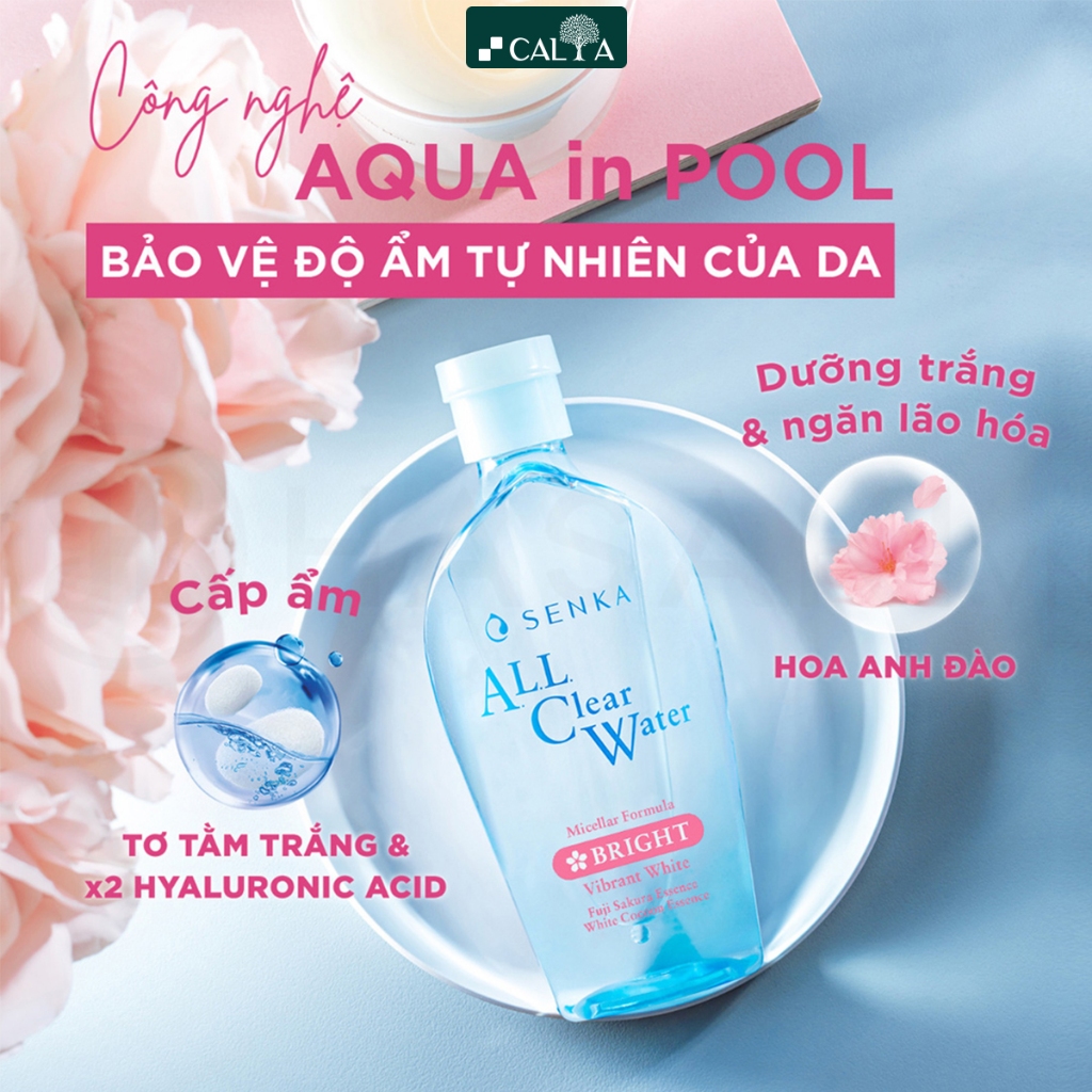 Nước Tẩy Trang Senka Sạch Sâu, Dưỡng Ẩm, Làm Trắng Da - Senka All Clear Water Micellar 230ml