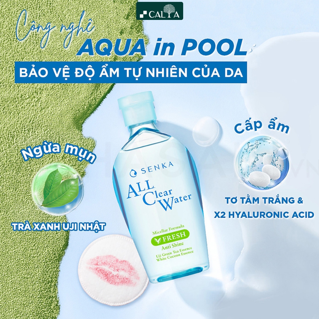 Nước Tẩy Trang Senka Sạch Sâu, Dưỡng Ẩm, Làm Trắng Da - Senka All Clear Water Micellar 230ml