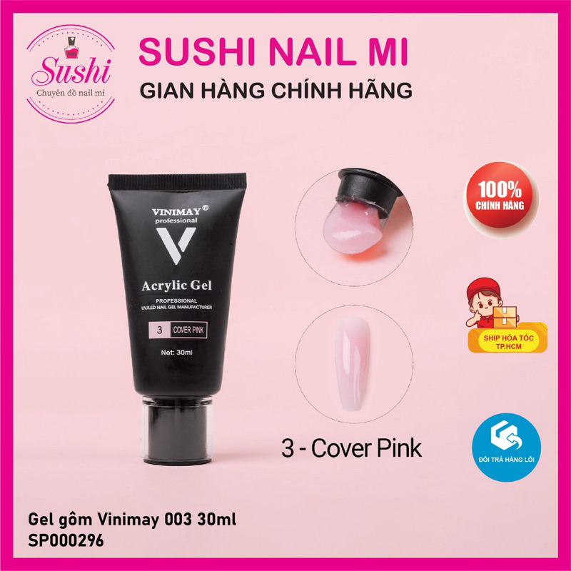 Gel gôm Vinimay nối móng úp nhanh, bền đẹp tuýp 30ml - Sushi nail mi