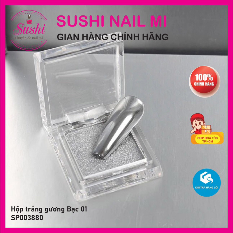 Tráng gương Vàng, Bạc chuyên dùng trang trí móng - Sushi nail mi