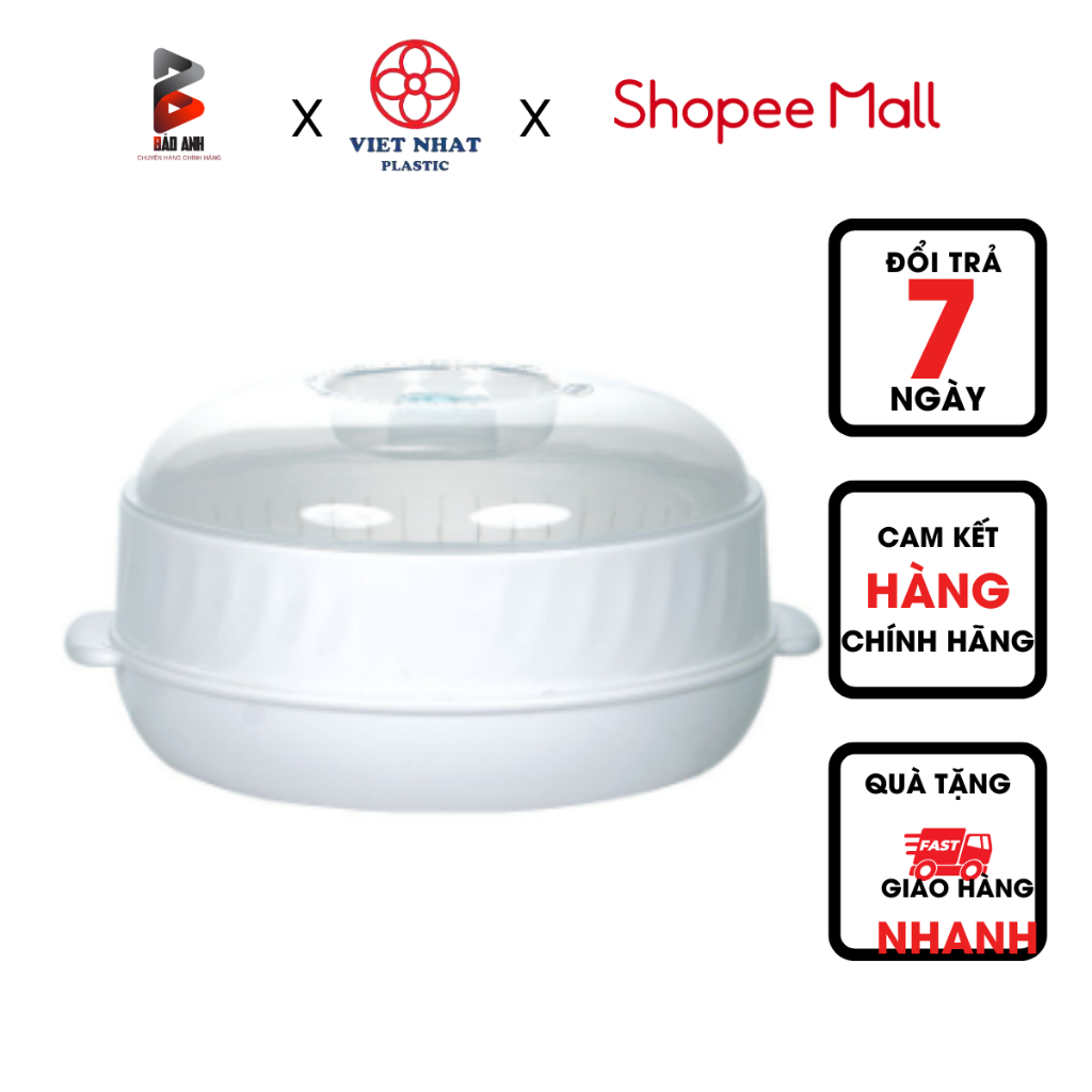 Bộ khay hấp lò vi sóng 2 tầng 5625 chịu nhiệt tốt Việt Nhật - Việt Nhật Plastic HN