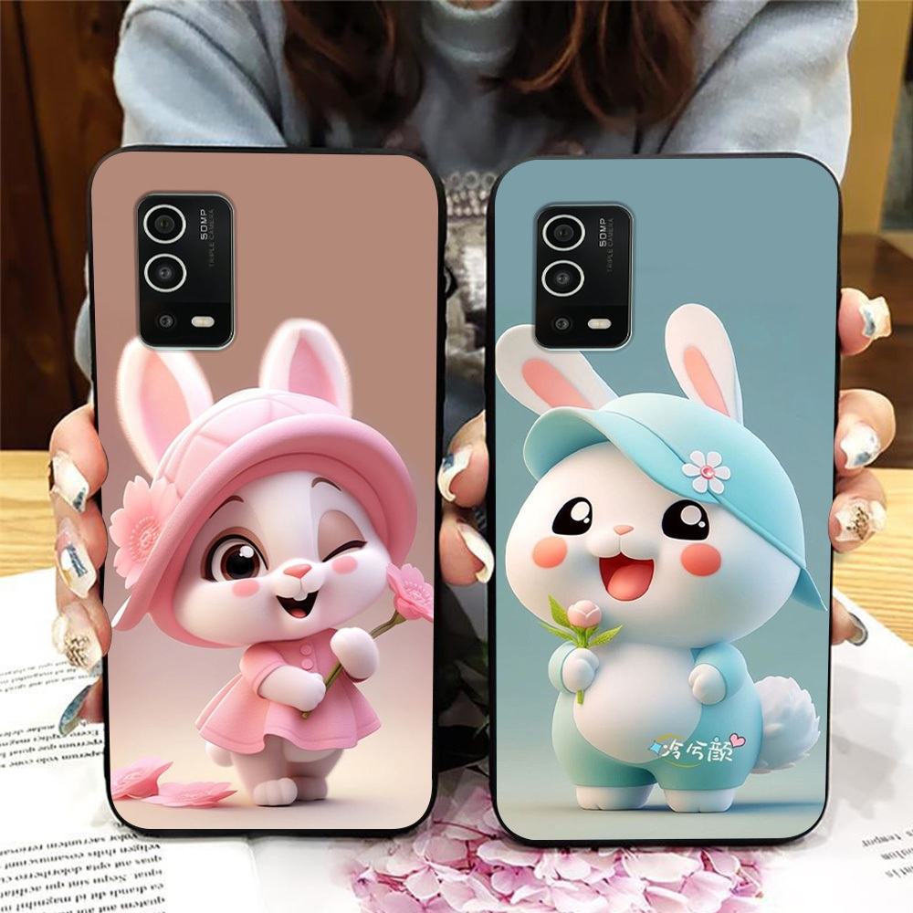 Ốp lưng oppo a55 4g / oppo a55 5g in hình thỏ siêu cute