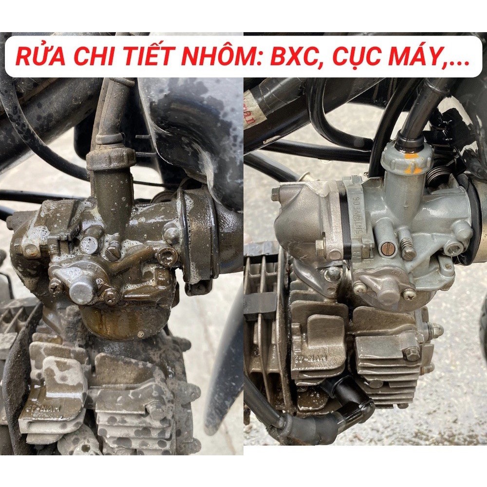 XÀ BÔNG RỬA XE BZ + TẨY RỬA DẦU NHỚT MOTORBIKE CLEANER + Chải Sên Đa Năng, Bao tay san hô