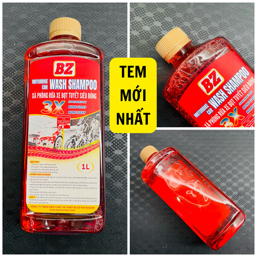 XÀ BÔNG RỬA XE BZ + TẨY RỬA DẦU NHỚT MOTORBIKE CLEANER + Chải Sên Đa Năng, Bao tay san hô