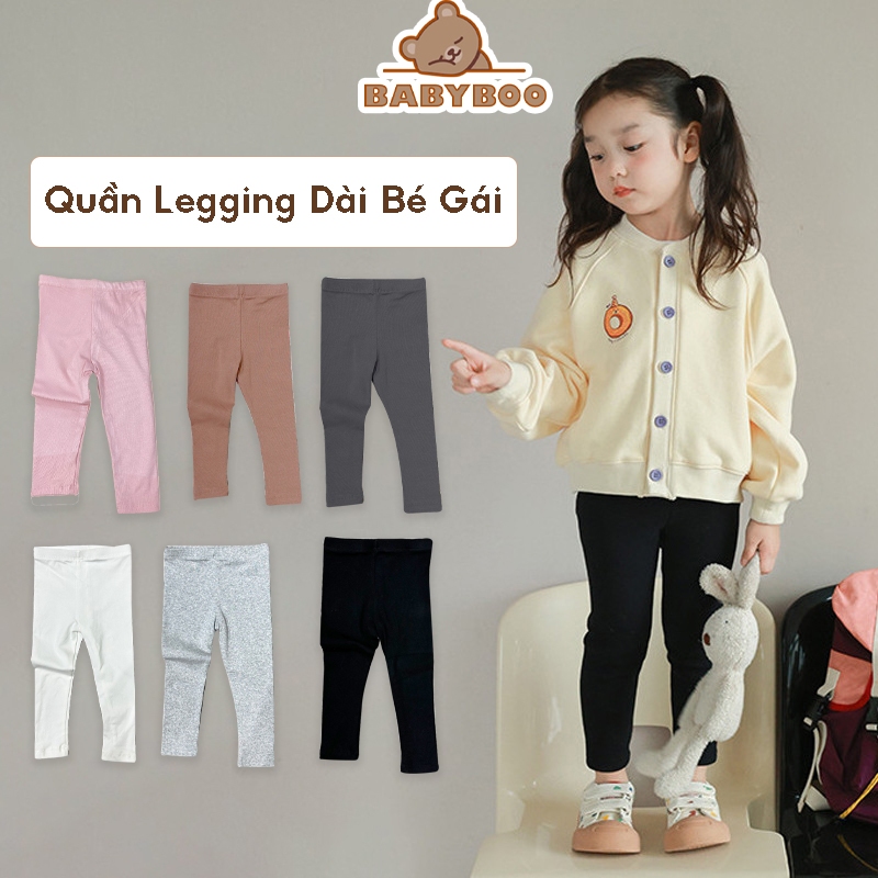 Quần Legging Dài Bé Gái Vải Zip Chất Lượng Cao BabyBoo - Pibo