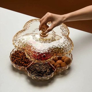 Khay đựng bánh kẹo acrylic, khay mứt tết 4-5 ngăn cao cấp, sang trọng