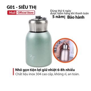 Bình nước giữ nhiệt, cốc giữ nhiệt mini dễ thương 300ml Chất Liệu Inox Chuẩn 304 Cao Cấp G01