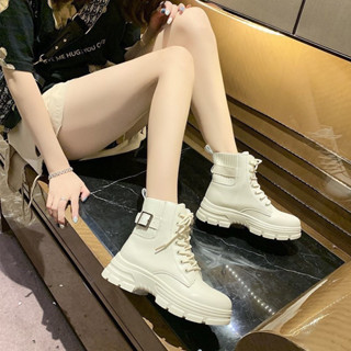 Giày Bốt Nữ Khuy Cổ Chun Len. Boot lửng thể thao ( Full Box )