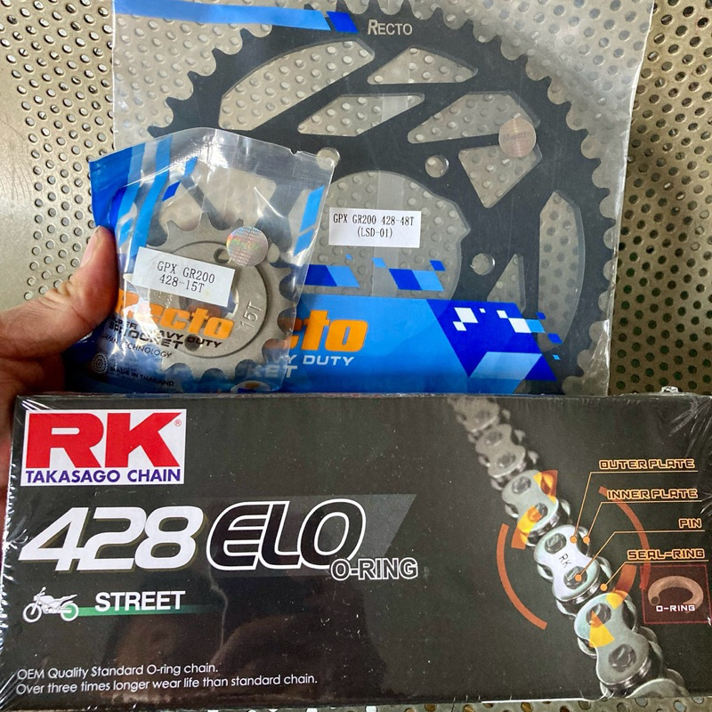 GPX DEMON GR200R - 200cc Nhông 15T - Dĩa 48T + Sên RK 428ELO - DID 428VIX Chính Hãng