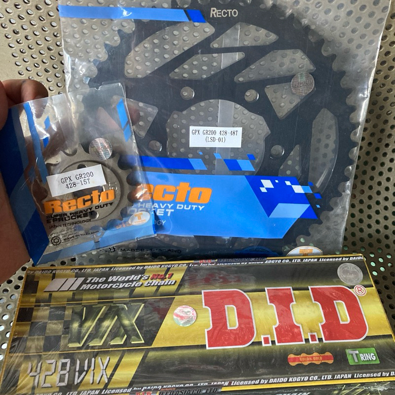 GPX DEMON GR200R - 200cc Nhông 15T - Dĩa 48T + Sên RK 428ELO - DID 428VIX Chính Hãng