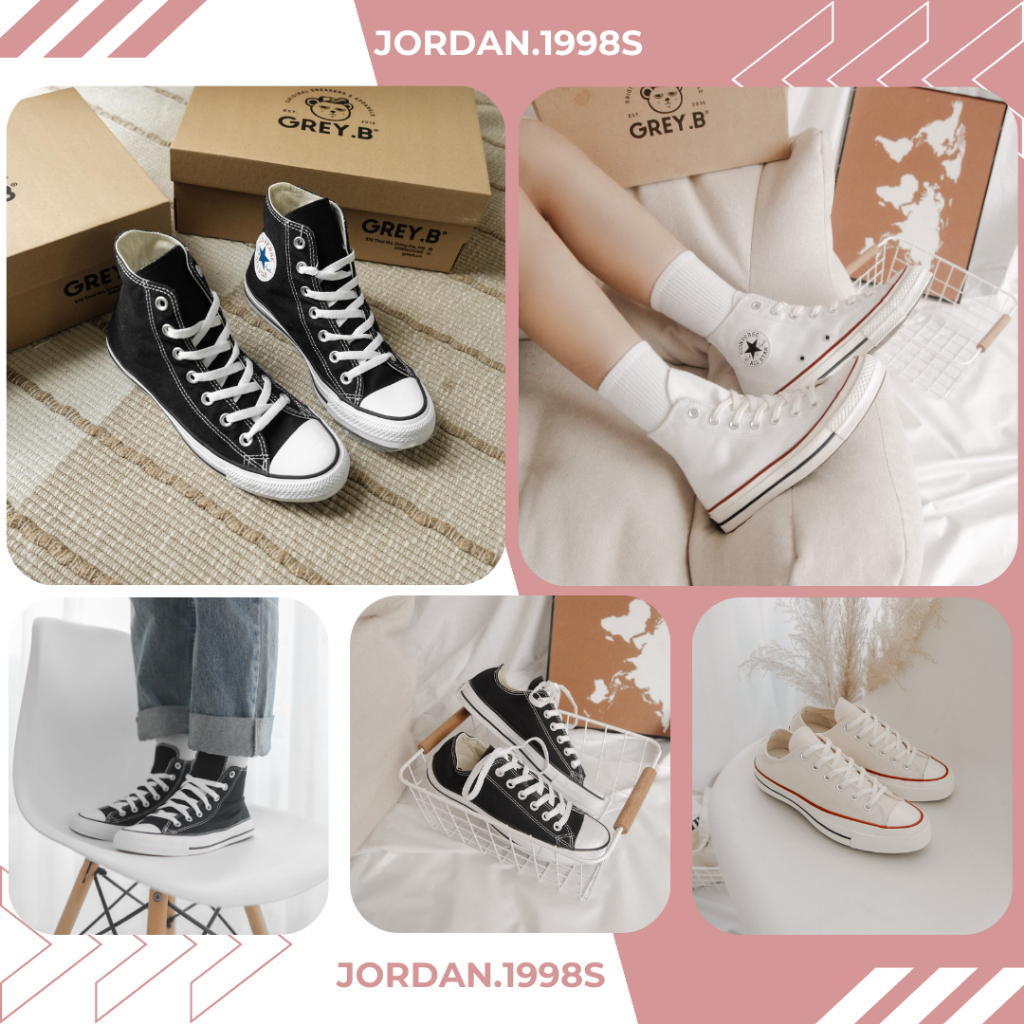 Giày Converse_Cổ Cao Nam Nữ, Giày Converse_Cổ Thấp Đen Trắng Full Box Bill Hàng S.Cấp Trung