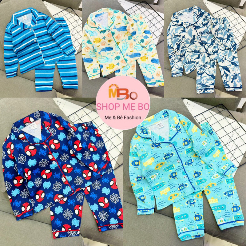 Bộ pijama bé trai bé gái thun cotton xuất dư cực xịn