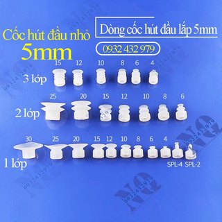 [5mm-2 lớp] Núm hút chân không 2 lớp đầu lắp 5mm