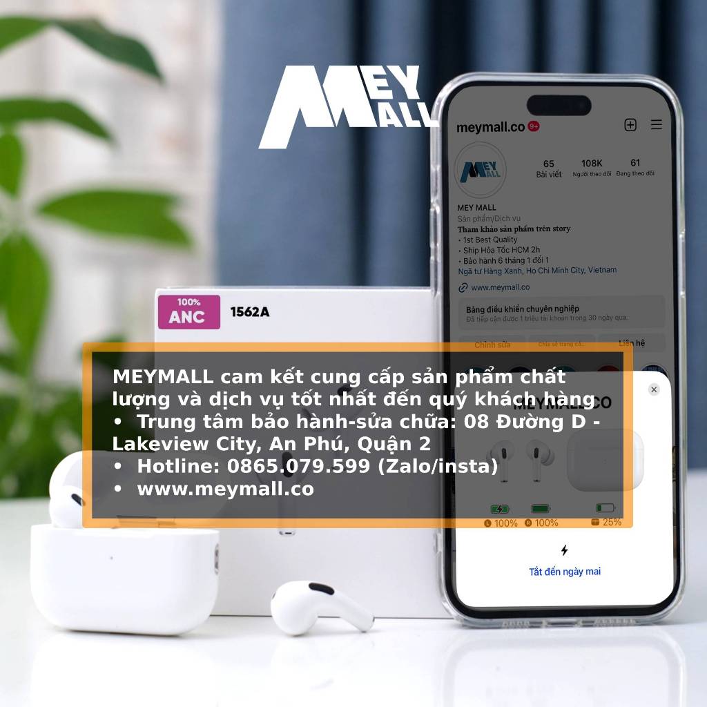 Tai nghe Pro2 ANC hàng xáchtay Nhật cao cấp chống ồn chủ động cho mọi dòng máy - Tặng ốp cute - Bảo hành 1 năm - MeyMall