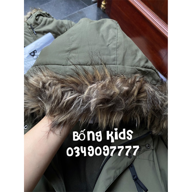 Áo Parka Bé Trai Kaki Lót Nỉ RR