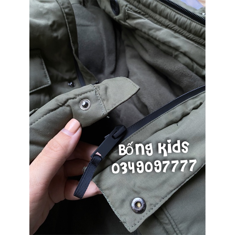 Áo Parka Bé Trai Kaki Lót Nỉ RR