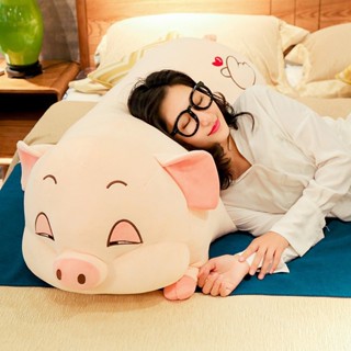 Gấu bông heo hồng, heo ngủ gật, heo mắt hồng,heo mắt híp chất liệu miniso 4 chiều size 1m1