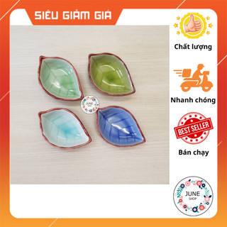 Chén nước chấm hình chiếc lá bằng gốm sứ độc đáo, phụ kiện trang trí bàn ăn