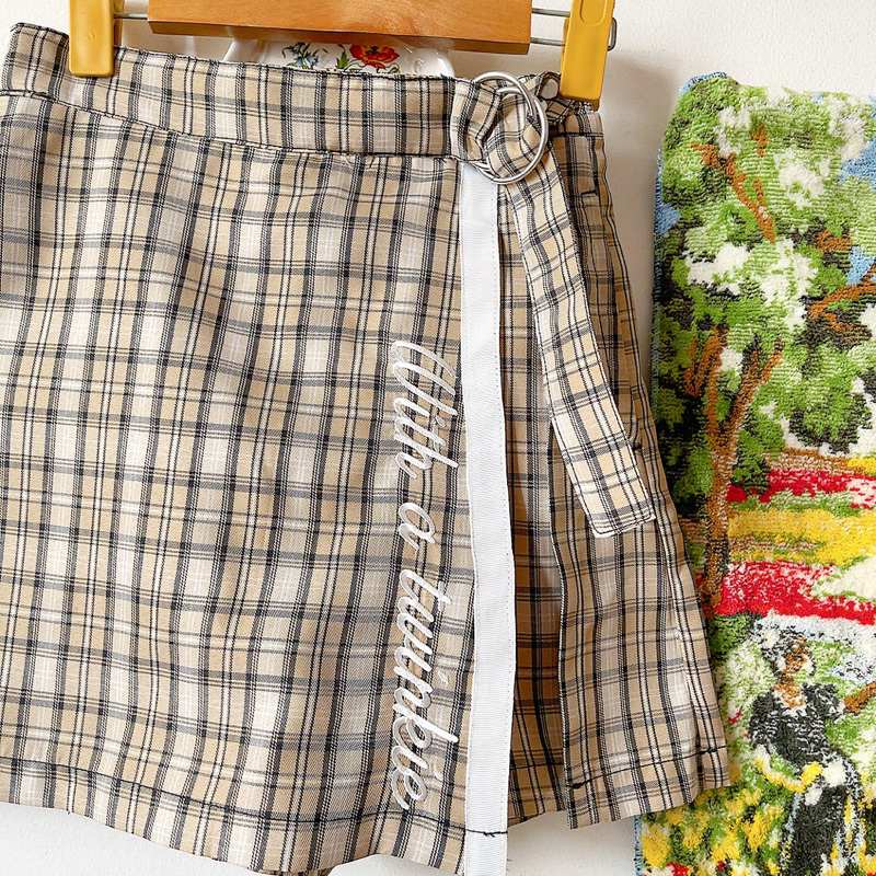 Quần short váy caro Nhật