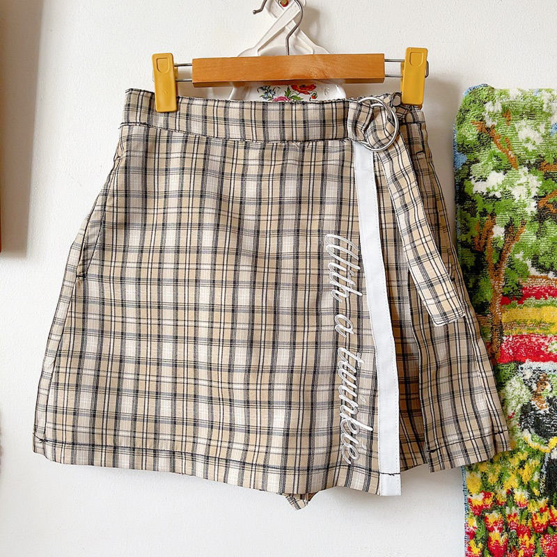 Quần short váy caro Nhật