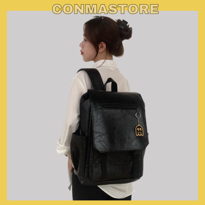 Balo thời trang Unisex chất liệu da PU cao cấp 🍊 HÀNG CÓ SẴN | Có ngăn đựng laptop 🚘