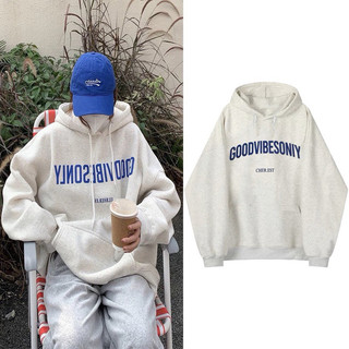 Áo hoodie good vibesoniy , áo khoác hoodie form rộng unisex vải nỉ trần bông dày dặn