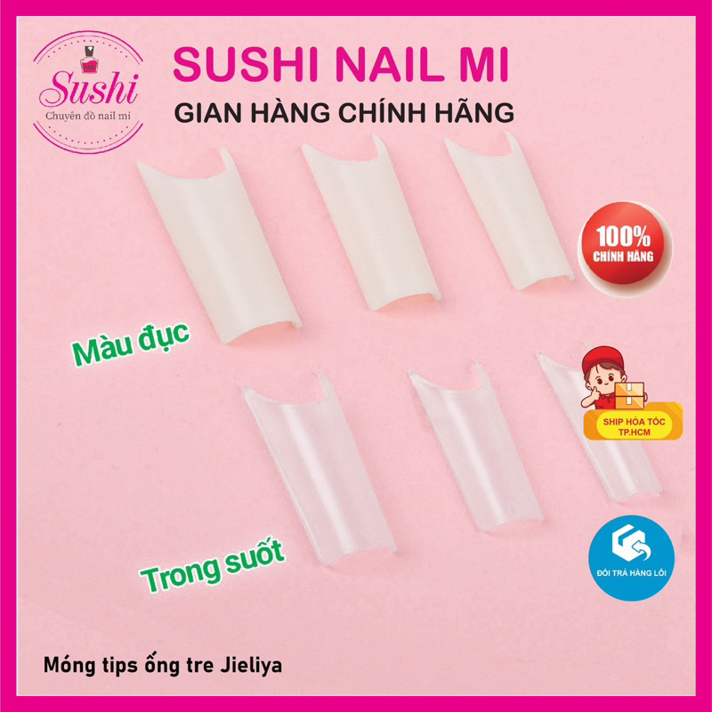 Móng tip, móng nối ống tre JIELIYA, chuyên dụng cho làm móng - Sushi nail mi