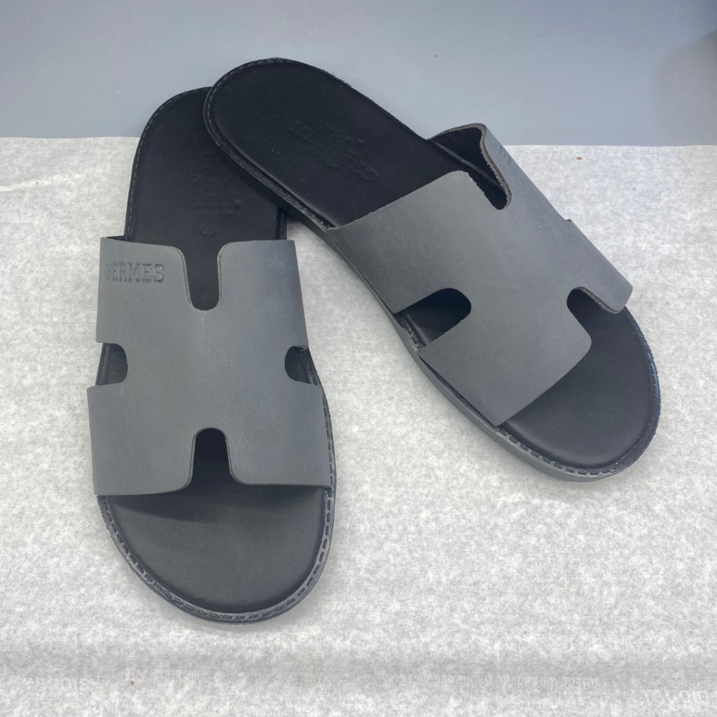 Dép Chữ H Nam Bản Màu Xám, Dép Nam Quai Ngang Hiện Đại Chống Thấm Nước Đi Êm Thoáng Chân Độ Bền Cao