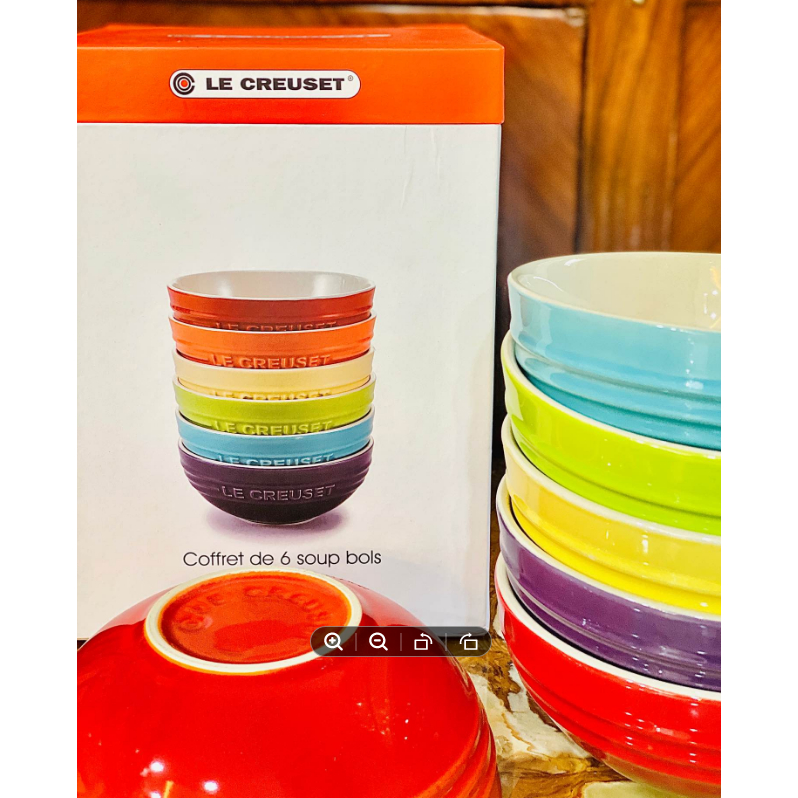 Tô lớn 15.5 cm - 6ins LE CREUSET (580ml) 20oz Soup Coffret bowl 6- set Rainbow