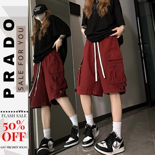 Quần lửng, quần short túi hộp nữ PH phối khóa kéo có dây rút phong cách hiphop