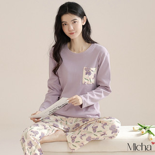 Đồ bộ cotton dài tay nữ mặc nhà, mặc ngủ Micha F57