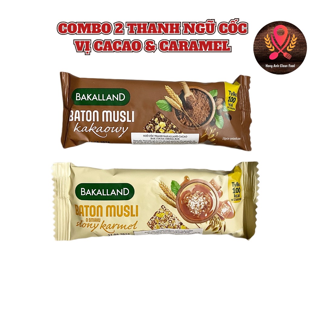 HAI THANH NGŨ CỐC BAKALLAND VỊ CACAO VÀ CARAMEL THƠM NGON