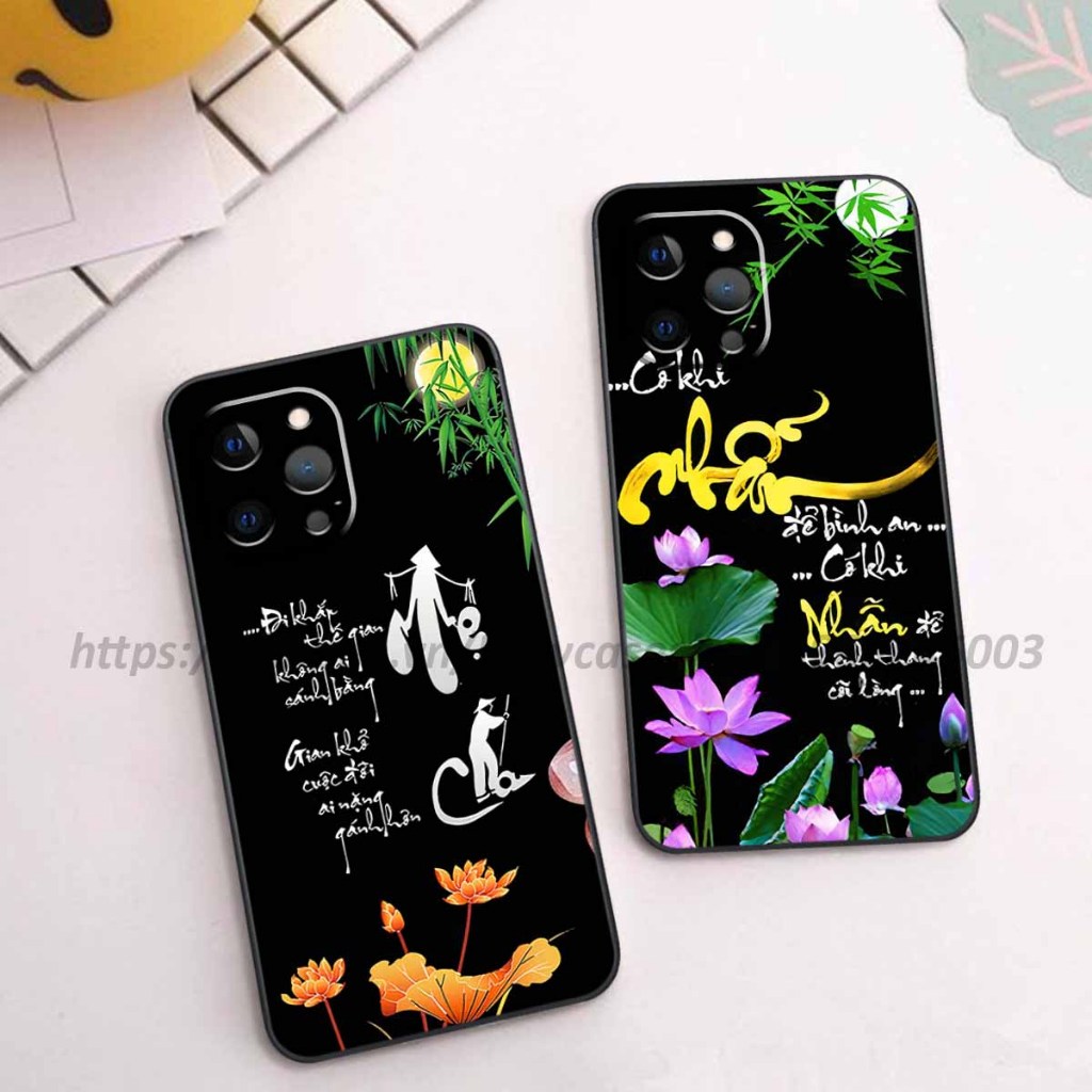 Ốp lưng TPU Viền vuông Iphone 12/ 12 Mini/ 12 Pro/ 12 Pro Max in hình thư pháp,tâm an vạn sự an giản dị