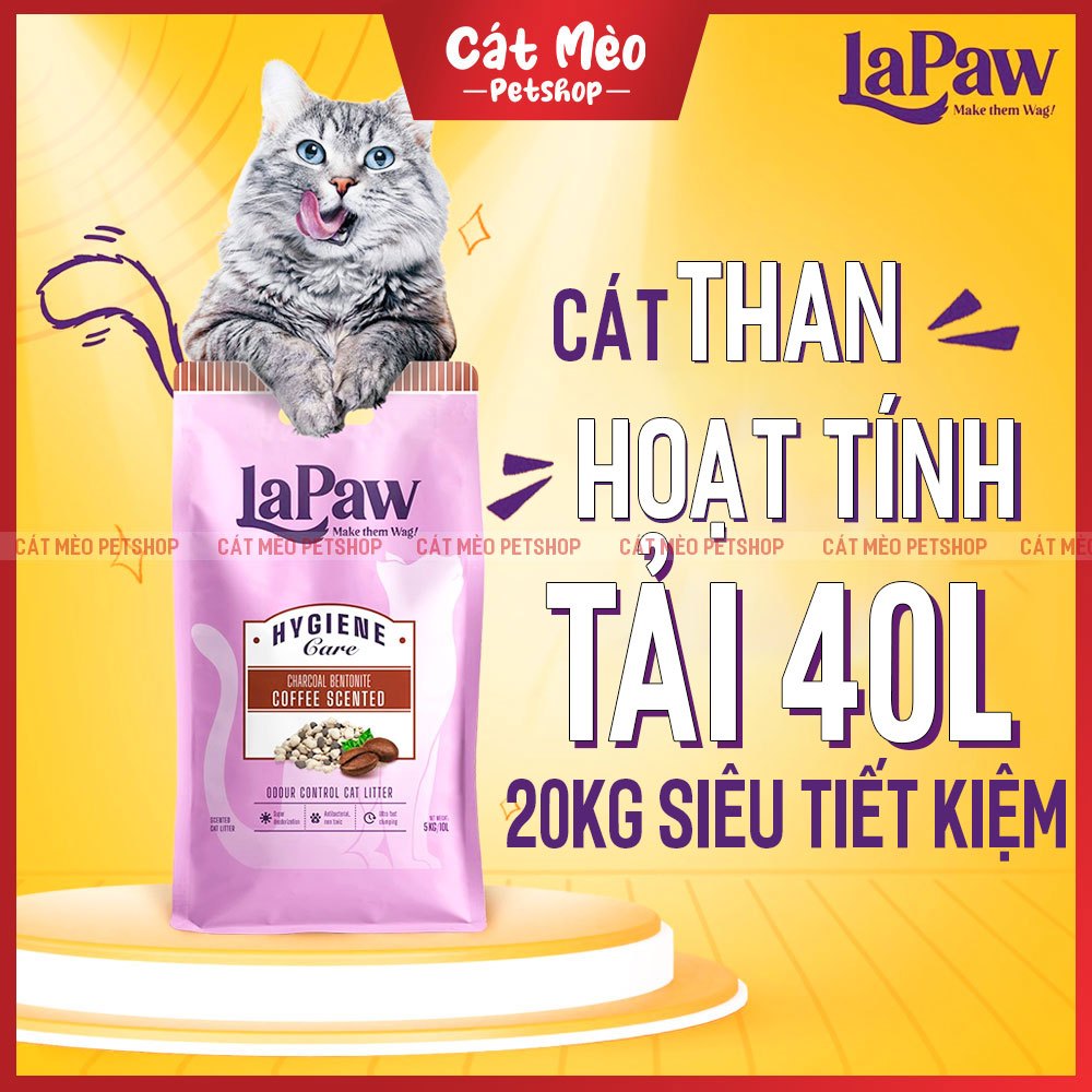 Tải Lapaw 2 Túi 20L(10kg) Cát Mèo Than Hoạt Tính Siêu Khử Mùi