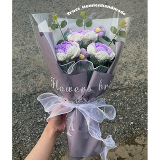 bó hoa hồng len gói sẳn [ ảnh thât]