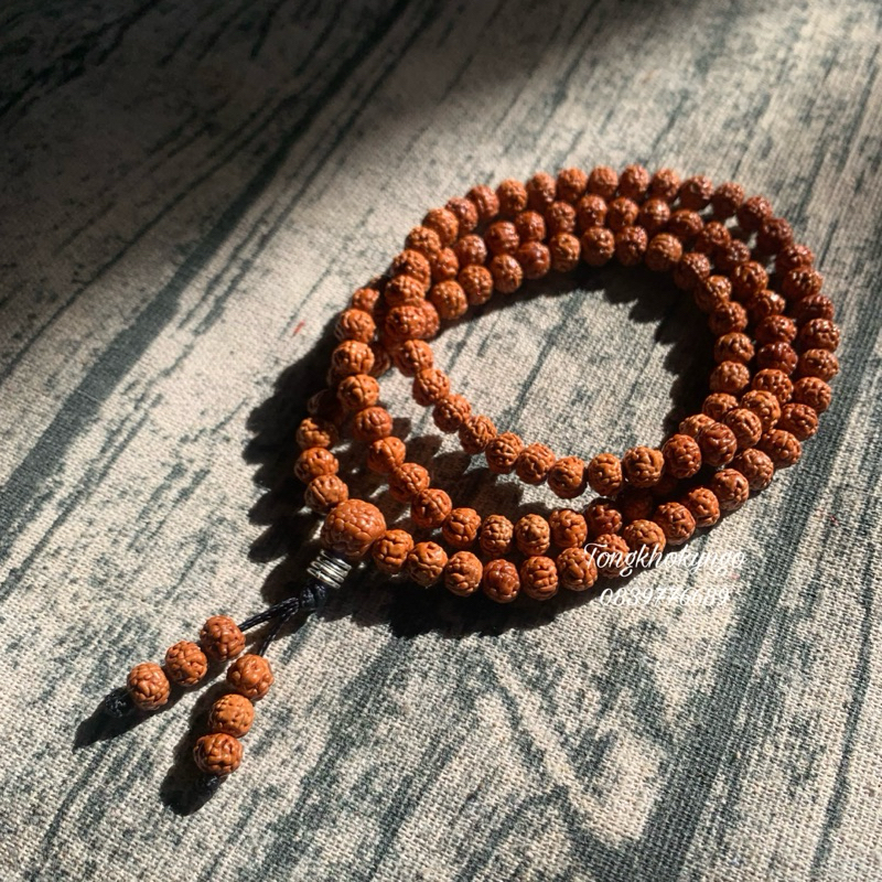 Vòng tay bồ đề kim cang phật giáo 108 rudraksha Dưỡng Bơ