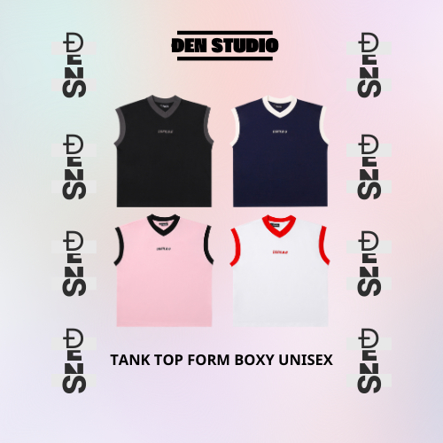 Áo TankTop Form Boxy Đen Studio Cotton Premium