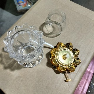 Đèn dầu hoa sen pha lê cao 16 cm