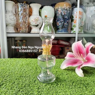 Đèn dầu thủy tinh chân trụ
